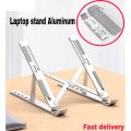 Laptop Stand, Laptop Holder Riser Computer Stand, Adjustable Aluminum Foldable Portable Notebook Stand, Compatible with  Air Pro, HP, Lenovo More 10-15.6” Laptops and Tablets (Silver). 