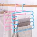 Anti-Slip Magic Multiple Layer Trousers Hanger Multifunction Pants Closet Belt Holder Rack S-Type 5 Layers Saving Space. 