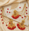 Artificial Pearl Golden Ear Rings With Tika With Beautyfull Bahubali Pearl Sahara Long Lasting Polish For Beautyfull Girl Artical 54374311. 