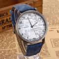 Leather Jeans Party Wear Gift Vtage Casual Newspaper Analog School College Watch Unisex. 