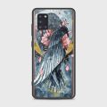 Samsung Galaxy A31 Cover - SkinLee HQ Infinity Glass Case (Soft) - Golden Raven Cross Stitch Art - SKINLEE-360-1-798-488. 