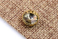 Fancy Circle Shape Design Zarkoon Button in Dark Gold Color FZB 10. 