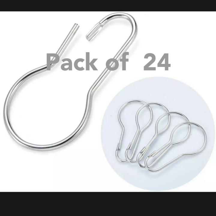24 Pack Shower Curtain Ring Hanging Hooks for Sorting Shower Curtain Ring Hanging Clip Chain Hooks for Sorting & Organizing, Window Arts & Crafts Display, DIY Key Hangers