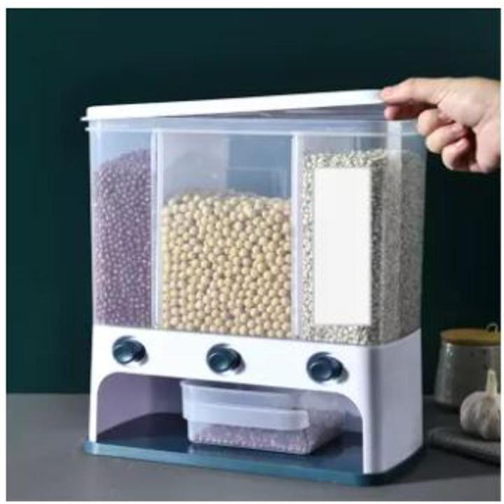 Convertable Rack For Rice 3 Compartments Wall Mounted Separate Rice Bucket Cereal Dispenser ...