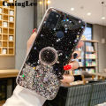 Casinglee for Realme 7i case Shiny Ring Glitter Soft Transparent Holder Stand Back cover with String for Realme 7i Phone cases cover Stars Moon Girls. 