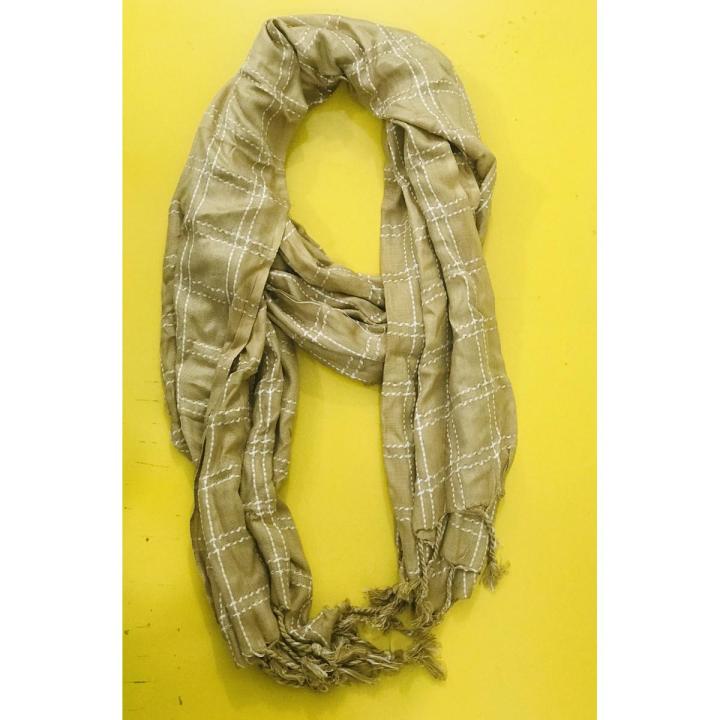 Ladies Staller check design for girls , Hijab staller for women - Skin