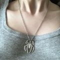 2023 New Spider Shape Movie The Same Necklace Stainless Steel Silver Plated Men's Accessories Hip Hop Trend Gift. 