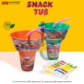 Snack Tub Bowl with Attached Tumbler / Beverage Glass Snack & Sip Combo For Picnic, Birthday Party, Enjoy Watching Movies, Gift for Kids & Everyday Use, BPA Free, Various Attractive Designs - Dua's Closet. 