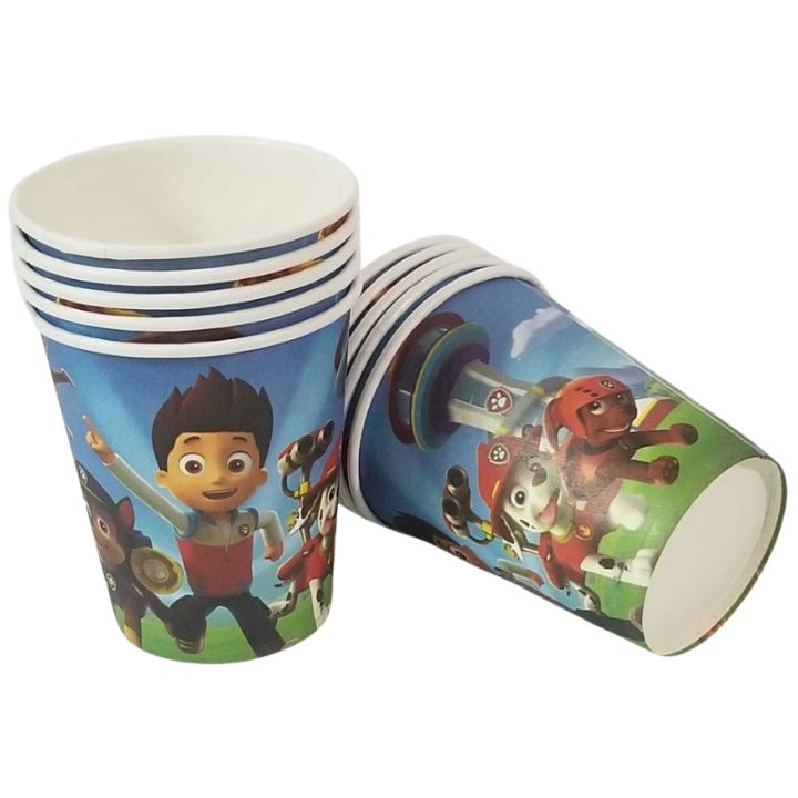 PAW PATROL THEME PAPER CUPS - PACK OF 10 PAPER CUPS - PAW PATROL CUPS