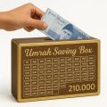Umrah Saving Box - Wooden Islamic Money Saving Box - 280 Days. 