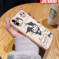 JIUMOO For iPhone 11 11 Pro 11 Pro Max Case Cartoon Cute Kuromi Pattern Soft Luxury Plating Phone Cases Edge Pattern Design Shockproof Shell Full Cover Camera Protection Casing. 