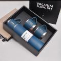 Double-Wall Stainless Steel Vacuum Thermos Flask Set, 3 Steel Cups with Flask Combo, Size-500ML, Odorless & Keeps Liquid Cold/Hot, Best Gift For Everyone| SJR Collections. 