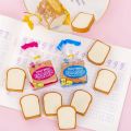 4PCS/Set Cute Toast Bread Eraser Stationery Baked Bread Rubber Pencil Children's Laughter Articles Gift Award. 