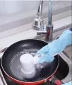 Rechargeable Shower Scrubber,Auto Shower Cleaning Brush,Cordless Scrub Brush With 4 Replaceable Heads,Bathroom Scrubber For Cleaning Tub/Tile/Floor/Dish. 
