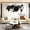 DWU World Map Decorative Wooden Wall Clock Modern Design Living Room Decoration Wall Watch Wall Decor. 