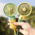 Summer USB Rechargeable Handheld Mini Fan Toy Cartoon Design for Kids Outdoor Portable Desktop Use. 