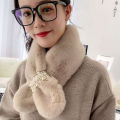 Fashion Imitation Rabbit Fur  Winter Neck Warmers Plush Scarfs Shawl Warm Scarfs. 