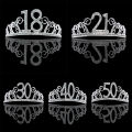 Birthday Party Decorations Adult Birthday Princess Crown Headband Crystal Tiara 18 21 30 40 50 60 Women Crown Hair Accessories. 