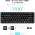 RK ROYAL KLUDGE RK68 Wireless Hot Swappable 65% Mechanical Keyboard, 68 Keys Compact Bluetooth Gaming Keyboard with Stand-Alone Arrow/Control Keys, Clicky Blue Switch. 