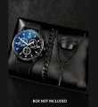Fully Black Mega Deal Men's Gift Fashion Sport Wedding Watch Deal Men Sport Watches Top Class High Quality Wrist Pack Of 5 Watch Black Color Deal Stainless steel Luxury Italian Cuban Link Bracelet For Men/Boys. 