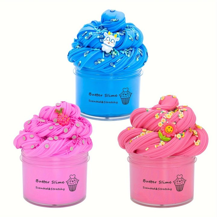 70ml Fluffy Butter Slime Diy Scented Sludge Stretchy Super Soft Non-Sticky Putty Birthday Gift Party Favors Stress Relief Toy