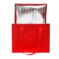 Foldable Large Cooler Bag Portable Food Cake Insulated Bag Aluminum Foil Thermal Box Waterproof Ice Pack Lunch Box Delivery Bag Red. 