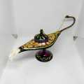Aladin Chiragh ( lamp) ( Brass Vintage Decoration Piece - Fine Work 8 inches / Handicraft / Handmade / Vip's Creation. 