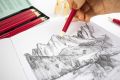 Mont Marte Signature Sketching Journal Croc Finish 150gsm Landscape 100 Page. 