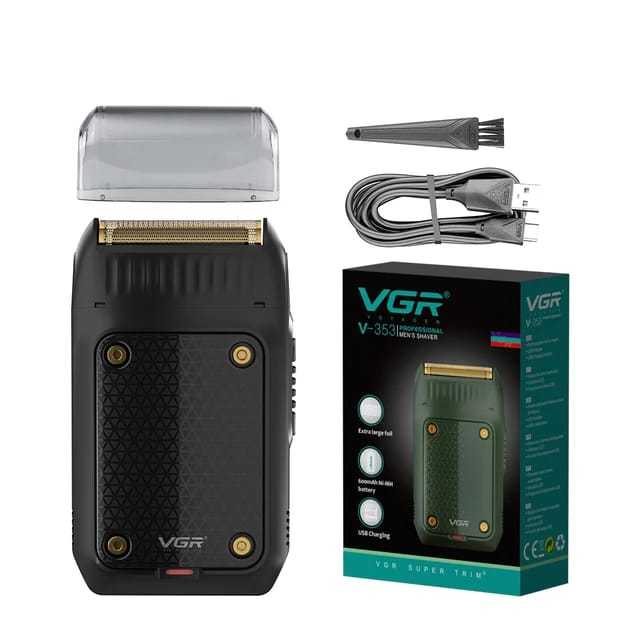 VGR V-353 Professional Electric Ultra Thin Shaver Rechargeable Razor for Face Care Beard Trimmer Reciprocating Blade with USB Travel Shaver, Men's Electric Razor, Electric Shaver - Green 25% off