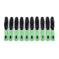 10Pcs Sc/Apc Fiber Optic Connector Embedded Single Mode Component Fiber Optic Quick Connector-Black + Green. 