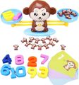 Monkey Balance Math Game, Monkey Weighing Scale Montessori Educational Stem Counting Toys for Kids 3 4 5 Years Old Age (E). 
