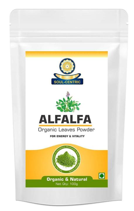 Alfalfa Leaves Powder for Multi Vitamins, Chlorophyll, Proteins -100 g ...