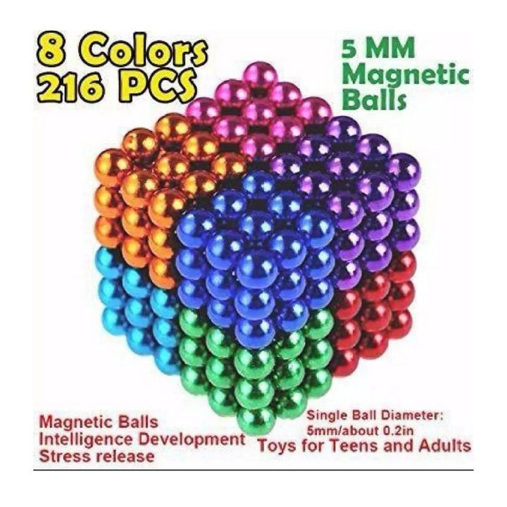 5mm%20216%20Pieces%20Magnet%20Balls%20(8%20Multi%20Color)%20Magnetic%20Bucky%20balls%20Gift%20-%20Image%202