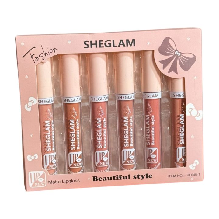 Glam She 6 pcs Nude lip gloss