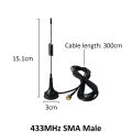 GWS 433 MHz antena 2P 5db SMA Male female Connector with Magnetic base IOT Ham Radio Signal Booster Wireless 3m cable. 