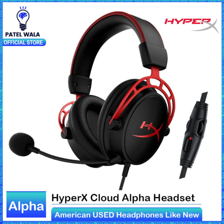 HyperX Cloud Alpha - Gaming Headset, Dual Chamber Drivers, Legendary Comfort, Aluminum Frame, Detachable Microphone, Works on PC, PS4, PS5, Xbox One/ Series X|S, Nintendo Switch and Mobile – Red ( WITHOUT BOX AMERICAN USED )