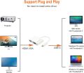 USB C to HDMI VGA Adapter, Type C to VGA to USB C Thunderbolt 3 for Dual Monitor Adapter. 