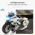 PinShang 1:14 Police Motorcycle Model Toys Children Alloy Pull Back Motorcycle. 