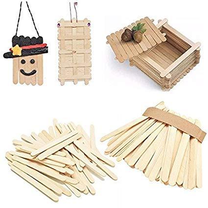 Pack of 50 Large Flat Craft Sticks Ice Cream Sticks Wooden Popsicle Sticks for DIY Craft Creative Designs Children Education (Length - 6 Inches Width - 20 mm)