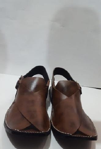 Pure leather wooden Light brown peshawari Sandals for men