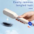 Portable Telescopic Self Cleaning Hair Brush, One-Click Cleaning Telescopic Hair Comb, Anti-Static Telescopic Hairbrush, Anti-Hair Entangled Automatic Cleaning Portable Comb. 
