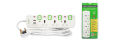 3 Way Universal Power Extension Socket With 2 USB 2.1A, 3 Meter Cable (1.25mm), 13A Plug, Individual Switches. 
