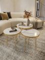 Coffee Table Set of 3 | Round Coffee Tables for Living Room | Glossy UV Sheet Wooden Coffee Table | Modern Coffee Table Set for Home. 
