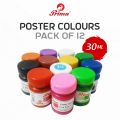 Prima Poster Paints 12 pcs | painting colours | 30 ml each bottle | art and craft colours | Rich & Smooth Colors for Painting & Crafting". 