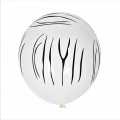 Pack of 10Pcs White Zebra Print Latex Balloons For Jungle / Safari / Wild One Theme Birthday Party Decoration and Celebration. 
