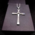 【They all say it looks good】Temu Niche Cross Men's Necklace Hip Hop Diamond Pendant Trendy All-Match Pendant. 