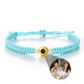 Wholesale New Projection Bracelets Stainless Circle Photo Bracelet Customized Colorful Woven Projection Bracelet Adjustable. 