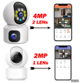 New Dual LENs 2K 4MP WiFi IP Camera CCTV 360° PTZ Smart Home Security Protection Video Monitor Baby Nanny Pet Surveillance Cam. 