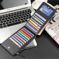 Fashion Leather Men Wallet Large Capacity 16 Slot Card Holder Famous Bi-Fold Wallet Men's Cash Coin Purse Shipping. 