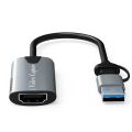 HDMI Video Capture Card USB 3.0 4K 1080P HDMI - compatible to USB / Type c - USB A / USB C 2in1 TO HDMI Connector 4K Stream Record Audio Game Thunderbolt 4 for PS5 Xbox TV Stick iPad Pro Macbook PC. 